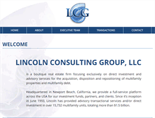Tablet Screenshot of lincolnconsultinggroup.com